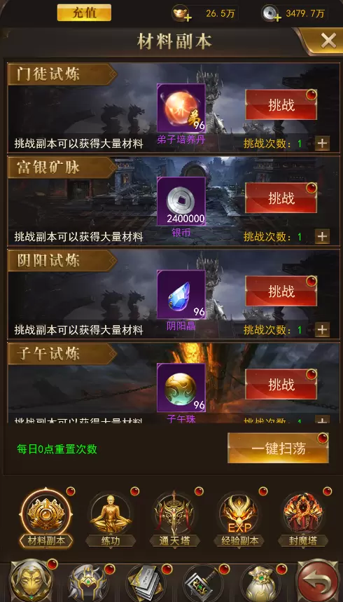 大宗师中有些副本可以挑战超强副本攻略