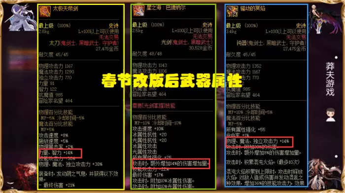 DNF：武器排名大换血！神之意象失去了2级觉醒，太极剑也拉胯了？