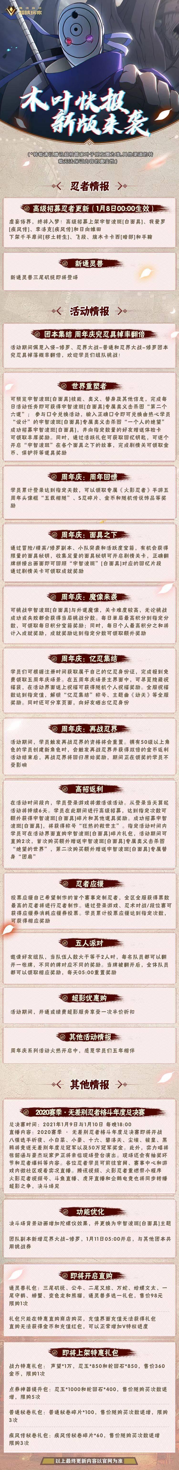 火影忍者手游快报20210106