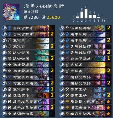 炉石传说暗月马戏团奥秘法卡组构筑及打法思路