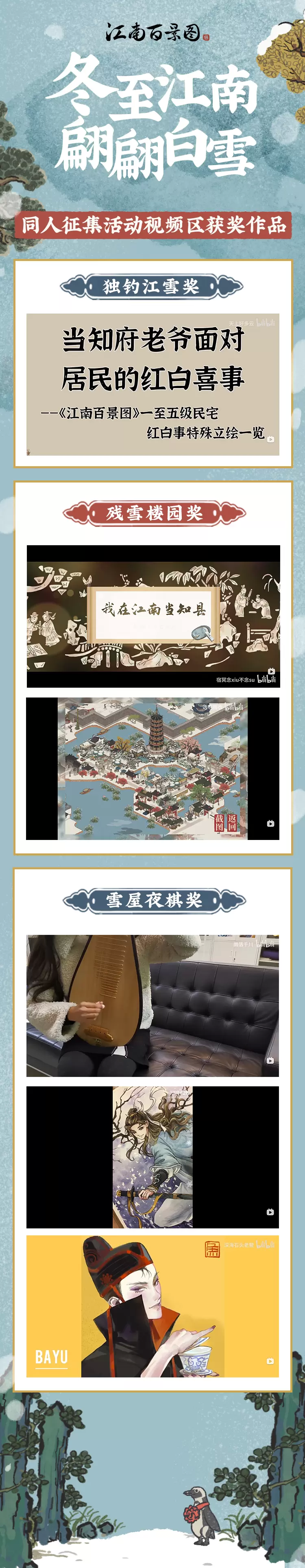 《江南百景图》同人征集活动已圆满完结！