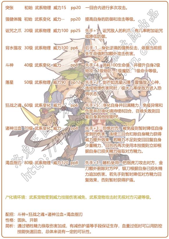 洛克王国荒崖大狮子技能解析