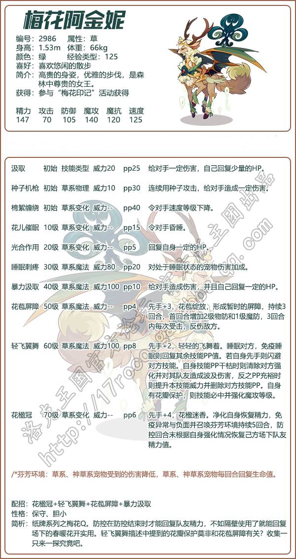 洛克王国梅花阿金妮技能是什么
