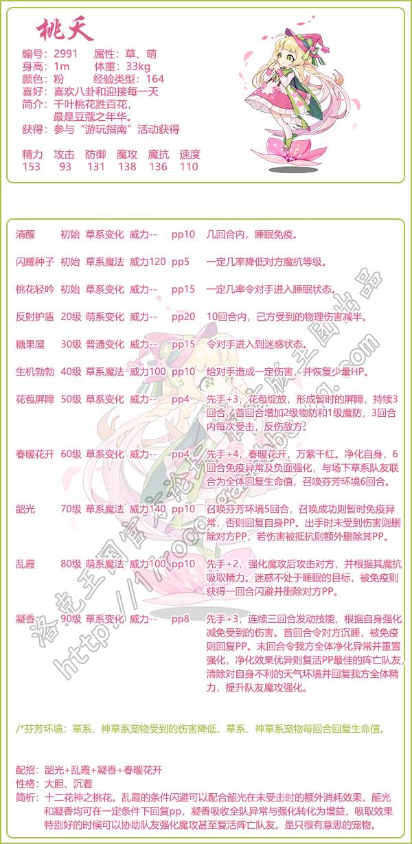 洛克王国桃夭技能是什么
