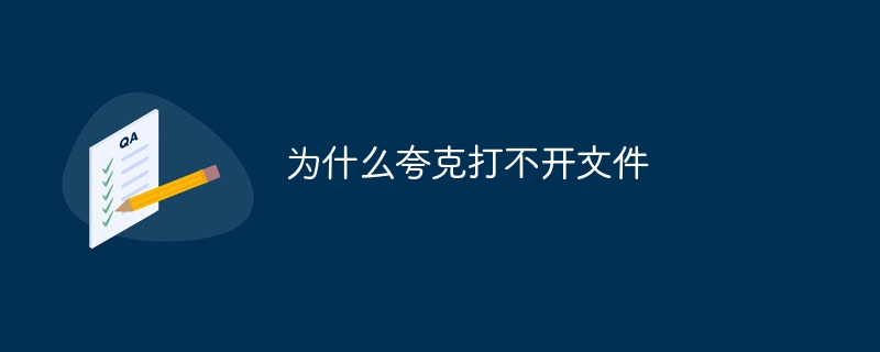为什么夸克打不开文件