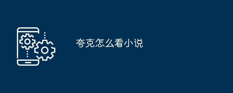 夸克怎么看小说
