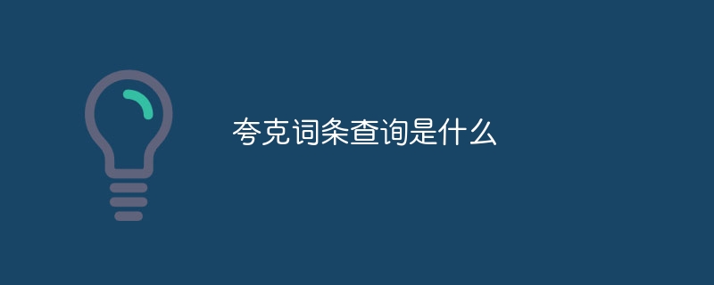 夸克词条查询是什么
