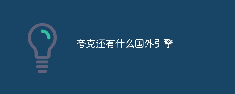 夸克还有什么国外引擎