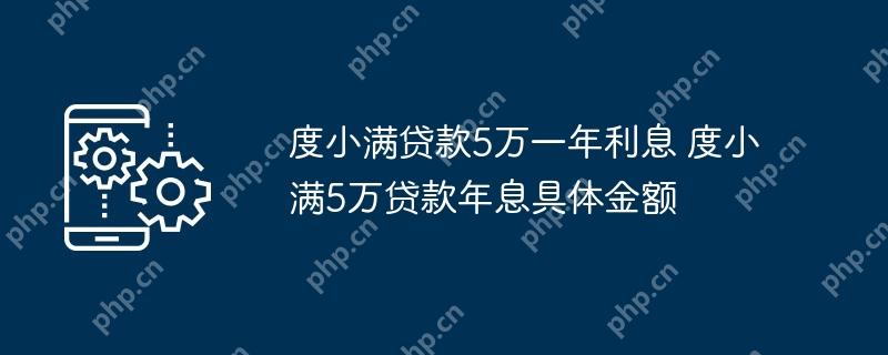 度小满贷款5万一年利息 度小满5万贷款年息具体金额