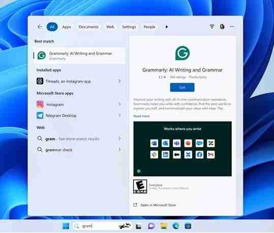 微软 Win11 搜索将集成 Microsoft Store 应用商店:用户可直接下