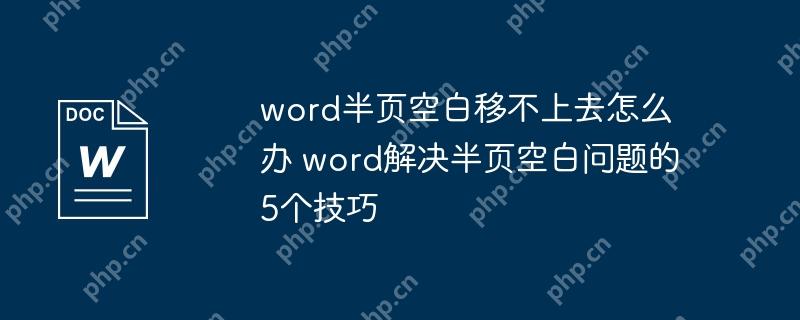 word半页空白移不上去怎么办 word解决半页空白问题的5个技巧