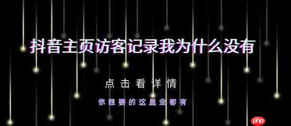 抖音主页访客记录我为什么没有