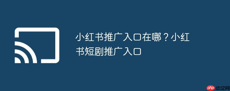 小红书推广入口在哪？小红书短剧推广入口
