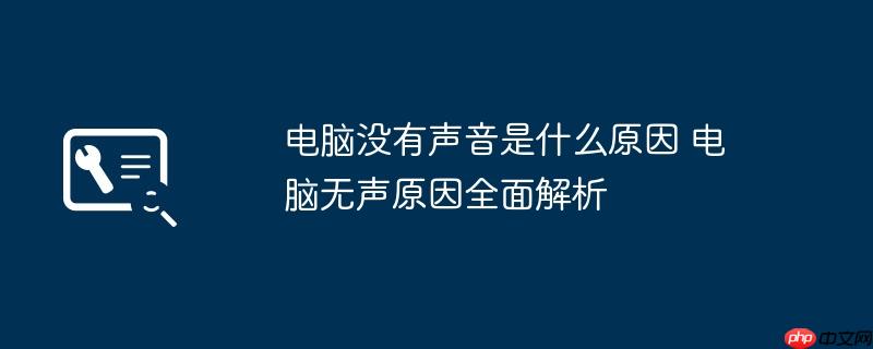 电脑没有声音是什么原因 电脑无声原因全面解析