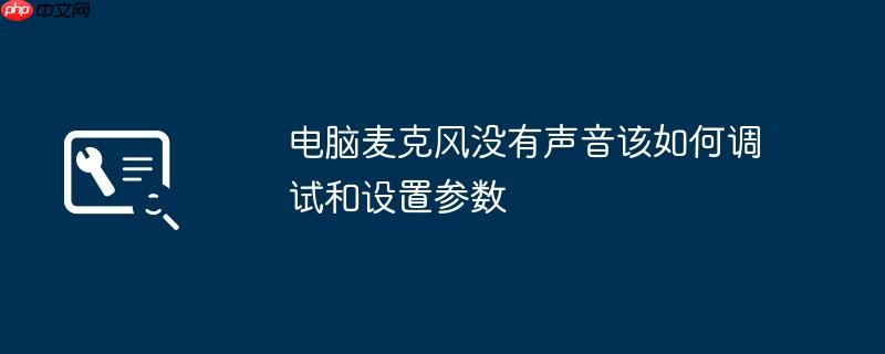 电脑麦克风没有声音该如何调试和设置参数