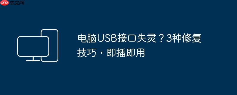 电脑USB接口失灵？3种修复技巧,即插即用