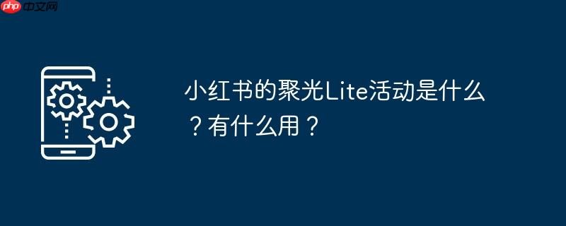 小红书的聚光Lite活动是什么？有什么用？