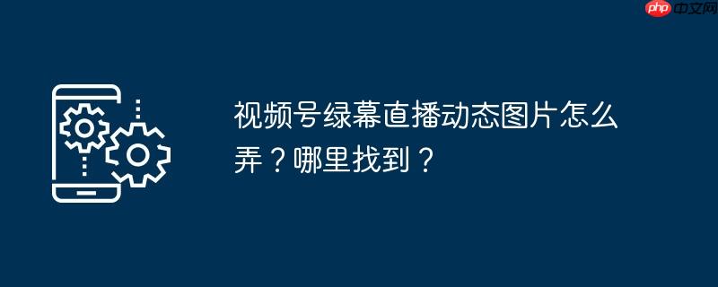视频号绿幕直播动态图片怎么弄？哪里找到？