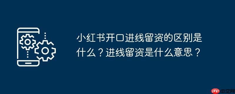 小红书开口进线留资的区别是什么？进线留资是什么意思？