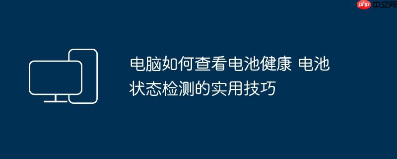 电脑如何查看电池健康 电池状态检测的实用技巧