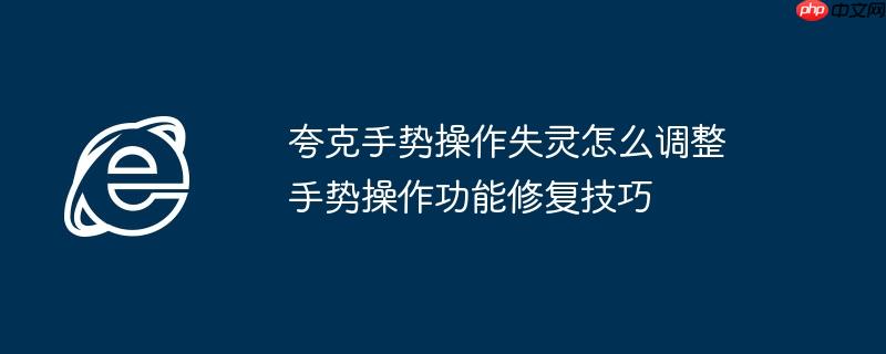 夸克手势操作失灵怎么调整 手势操作功能修复技巧