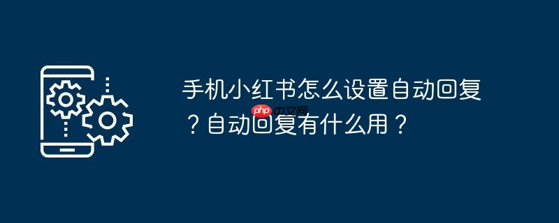 手机小红书怎么设置自动回复？自动回复有什么用？