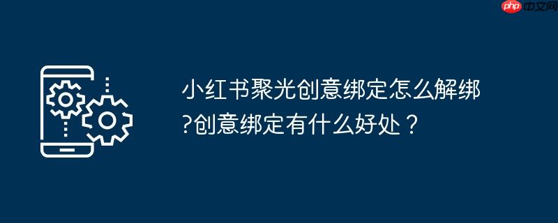 小红书聚光创意绑定怎么解绑?创意绑定有什么好处？