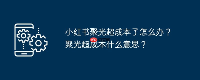 小红书聚光超成本了怎么办？聚光超成本什么意思？