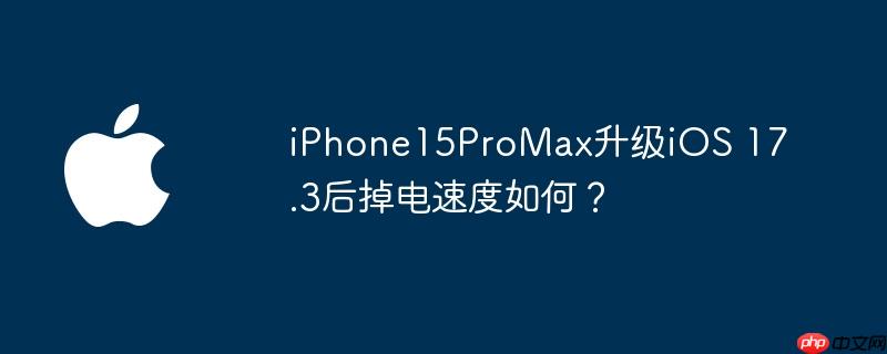 iPhone15ProMax升级iOS 17.3后掉电速度如何？