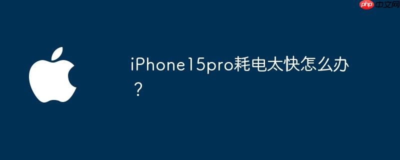 iPhone15pro耗电太快怎么办？
