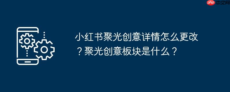 小红书聚光创意详情怎么更改？聚光创意板块是什么？