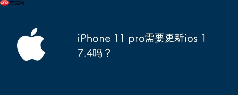 iPhone 11 pro需要更新ios 17.4吗？