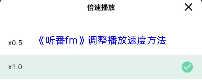 听番FM播放速度调整指南：3步解决调速问题