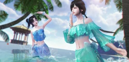 《天涯明月刀》全新夏日外观重磅登场，海岛嘉年华清爽来袭！