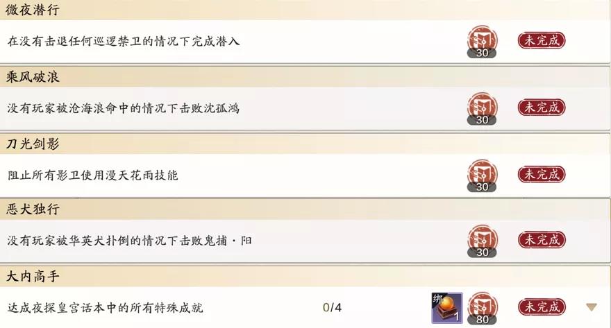 天涯明月刀手游夜探皇宫恶犬独行成就完成攻略