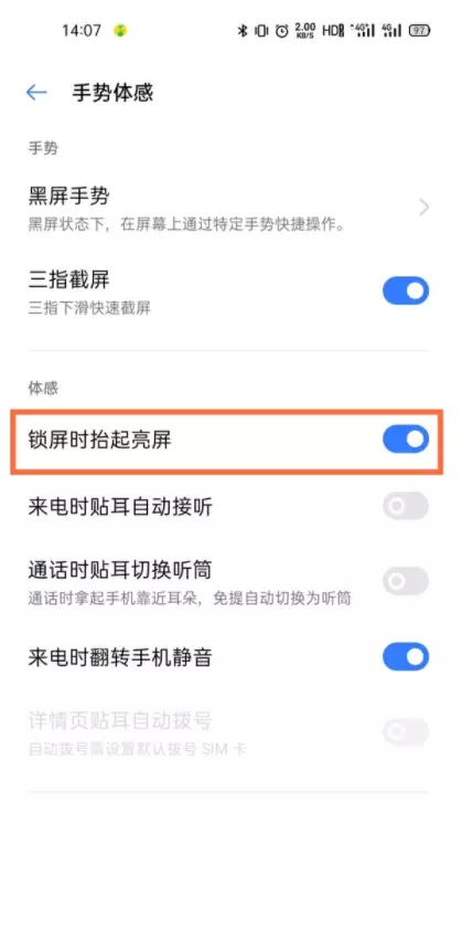 真我gtneo怎么设置抬起亮屏？