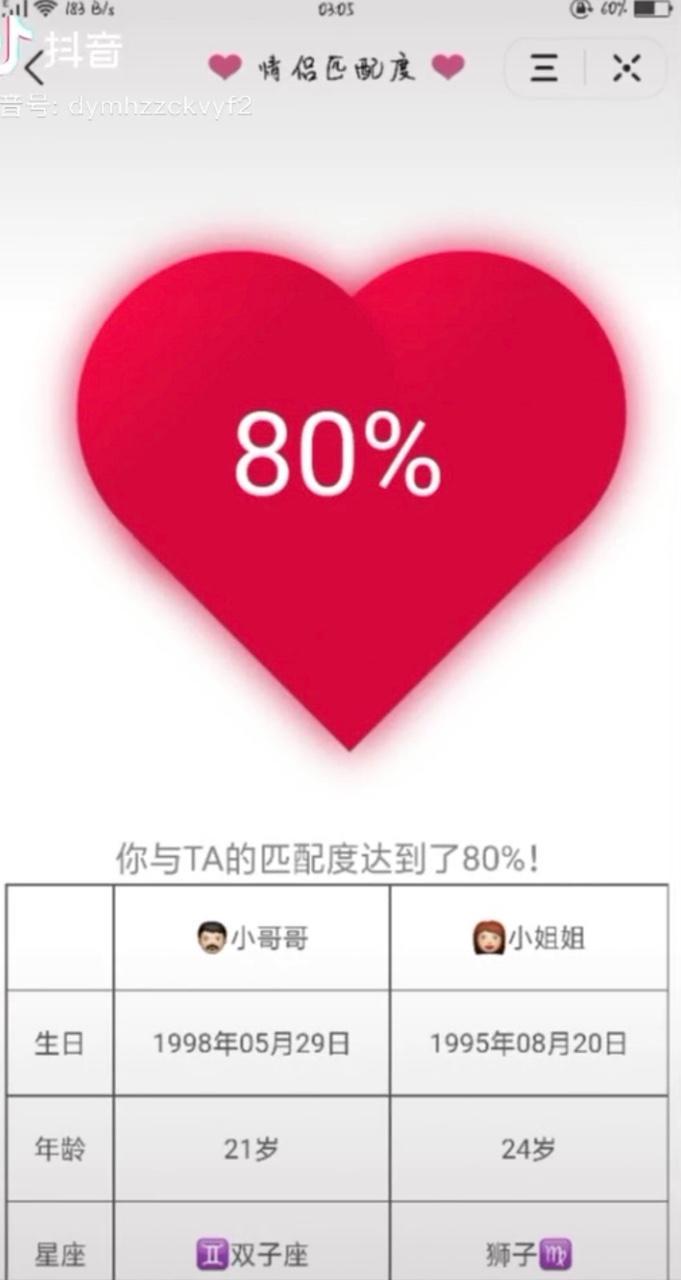 匹配度测试情侣