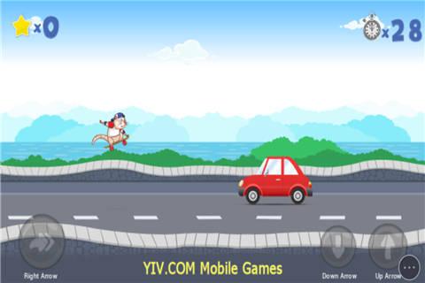 滑板鼠闯马路小游戏