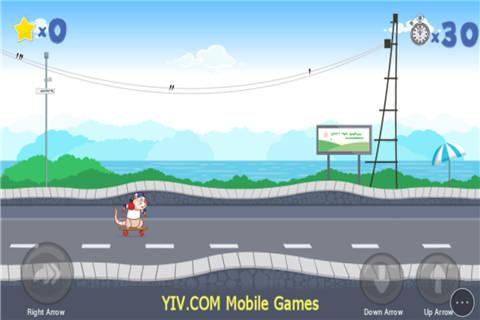 滑板鼠闯马路小游戏