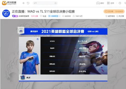 虎牙S11：Ale剑姬秀翻全场仍独木难支，LNG不敌MAD无缘八强