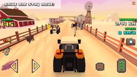 巨大的农场赛车Blocky Farm Racing