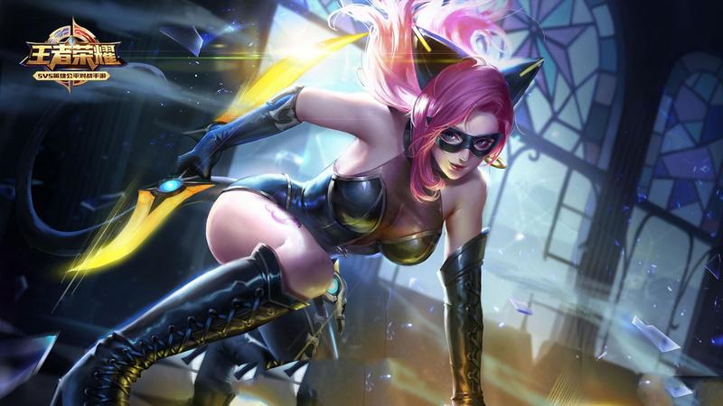 《王者荣耀》阿轲暗夜猫娘去掉所有服装不遮挡图片