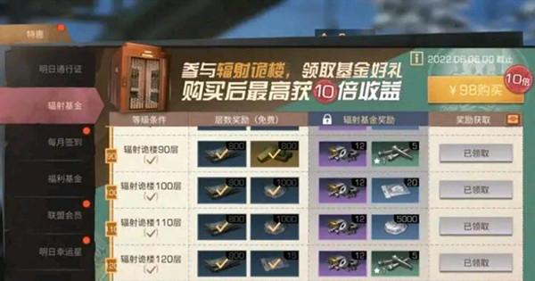 明日之后辐射基金多少钱？2022辐射基金奖励汇总