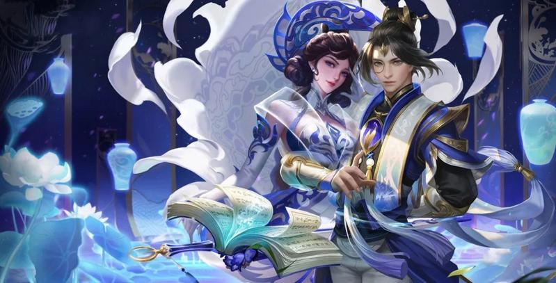 王者荣耀皮肤瓷语鉴心p图张良x露娜