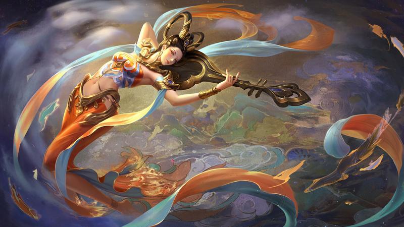 p图杨玉环遇见飞天去布料