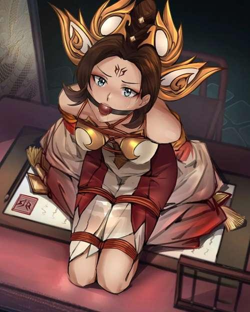 《王者荣耀》武则天被捆绑流口水高清图片