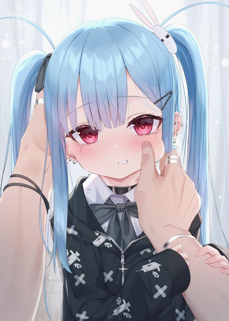 捏女孩子脸的图片动漫