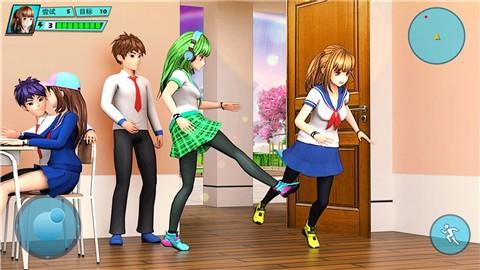 浪漫樱花高中校园