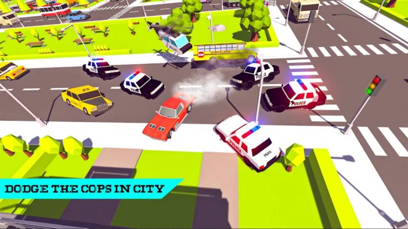 道奇警察躲避汽车