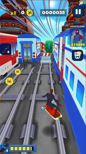 地铁跑酷蜘蛛侠英雄游戏
